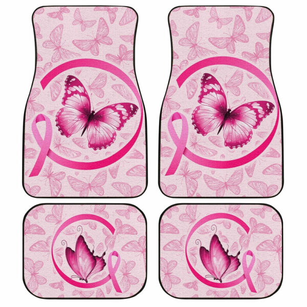 Butterfly Car Floor Mats Custom Breast Cancer Meanigful Gifts Idea Car Accessories