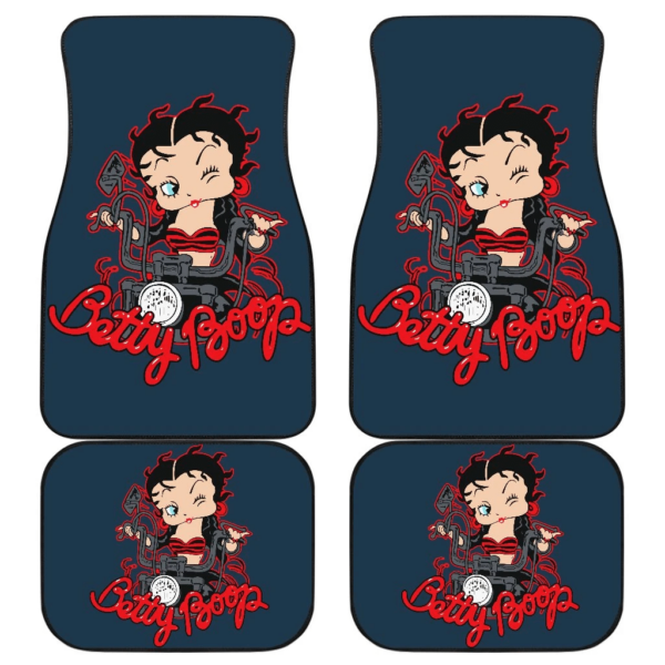 Cartoon Betty Boop Ride Motorbike Car Floor Mats H1225