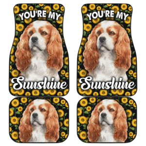 Cavalier King Charles Spaniel Dog Sunflower Car Floor Mats