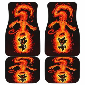 Charizard And Infernape In Black Theme Car Floor Mats