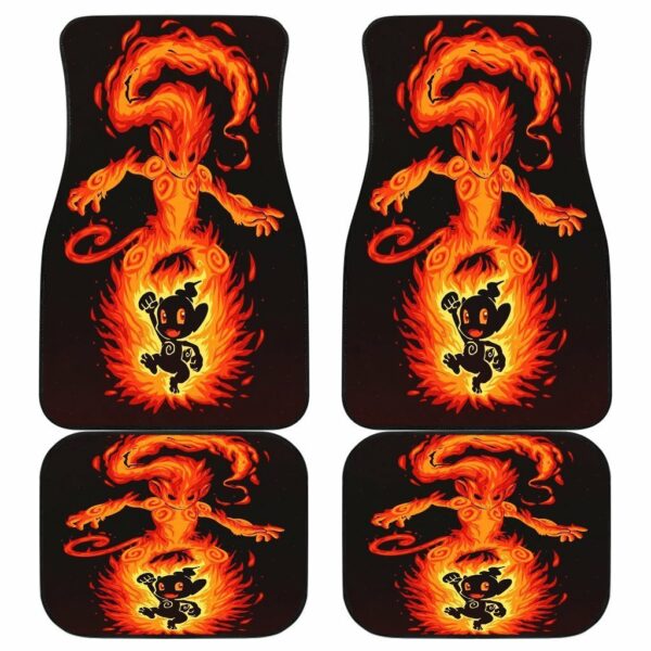 Charizard And Infernape In Black Theme Car Floor Mats