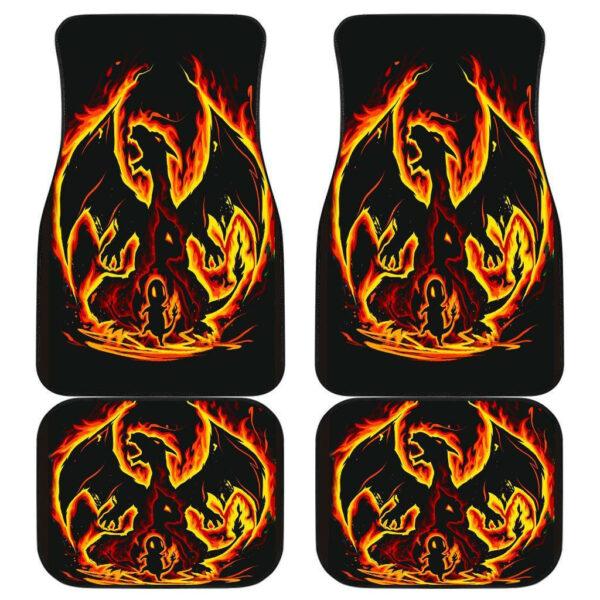 Charizard Fire Dragon in black theme Car Floor Mats 191021