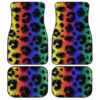 Cheetah Print Car Floor Mats Custom Rainbow Color Car Accessories