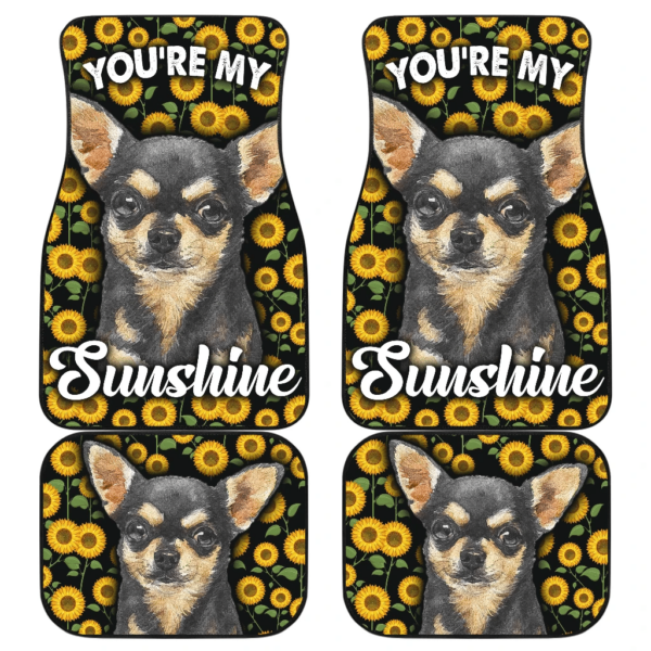 Chihuahua Dog You’re My Sunshine Sunflower Car Floor Mats