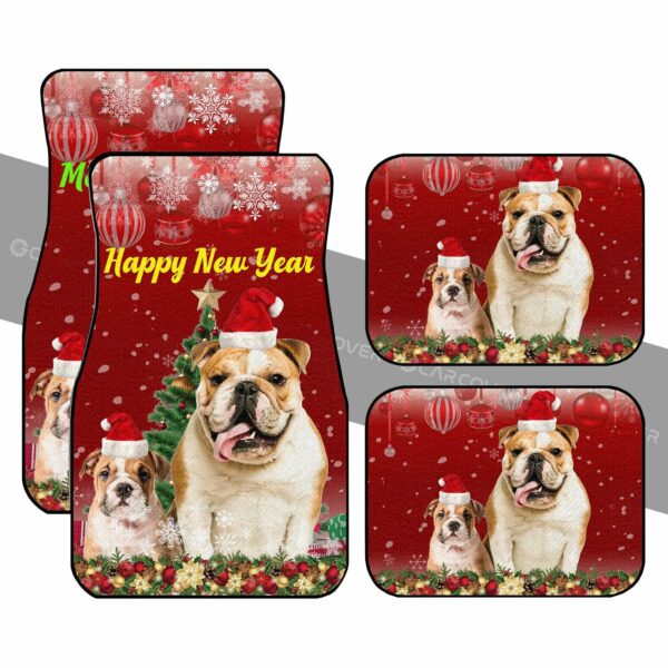 Christmas Bulldogs Car Floor Mats Custom Car Interior Accessories Gifts For Dog Lovers