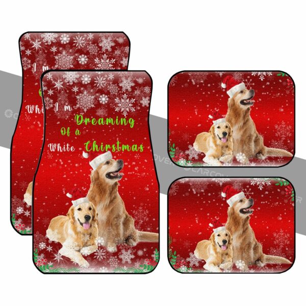 Christmas Golden Retrievers Car Floor Mats Custom Dog Car Interior Accessories