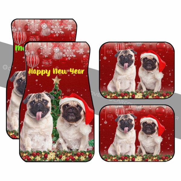 Christmas Pugs Car Floor Mats Custom Car Interior Accessories