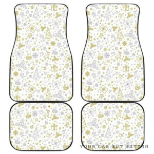 Christmas Tree Christmas Element Silver Gold Pattern Front And Back Car Mats 045109 T1120