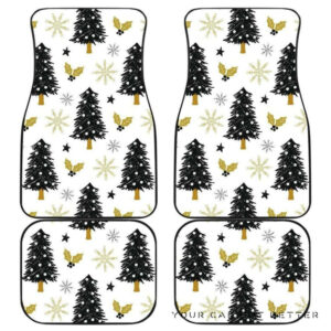 Christmas Tree Holly Snow Star Pattern Front And Back Car Mats 045109 T1120