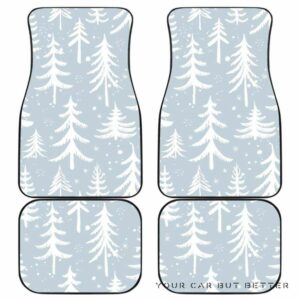 Christmas Tree Winter Forest Pattern Front And Back Car Mats 045109 T1120