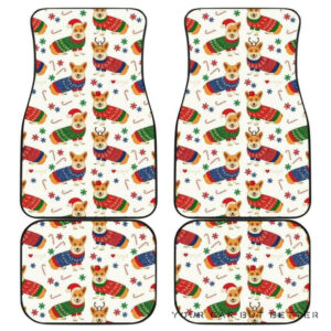 Corgi Christmas Pattern Front And Back Car Mats 045109 T1120