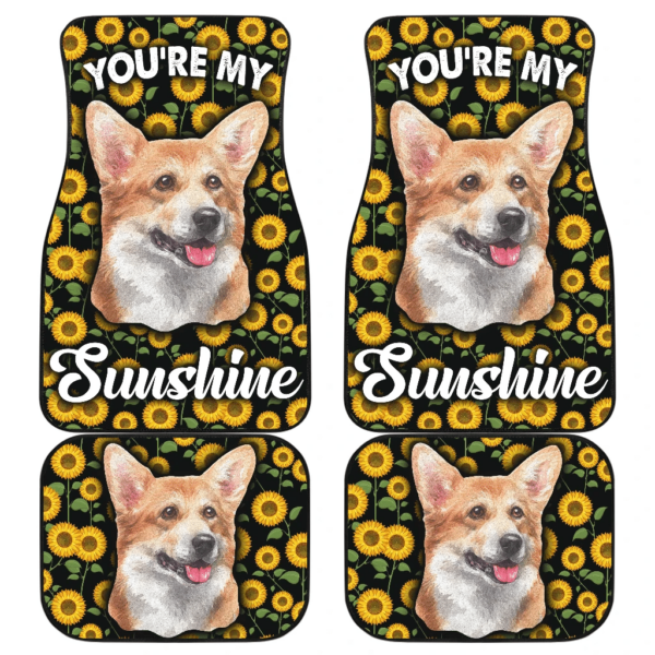 Corgi Dog You’re My Sunshine Sunflower Car Floor Mats