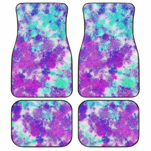 Crumple Tie Dye Car Floor Mats Purple Custom Hippie Car Accessories