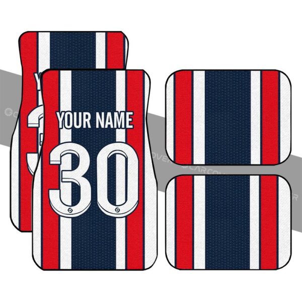 Custom Name Car Floor Mats PSG Number 30 For Soccer Fan