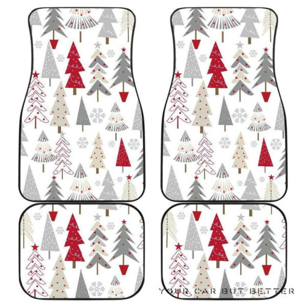 Cute Christmas Tree Pattern Front And Back Car Mats 045109 T1120