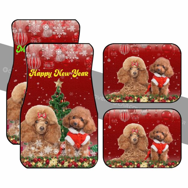 Cute Couple Poodles Car Floor Mats Custom Animal Car Accessories Christmas 2021