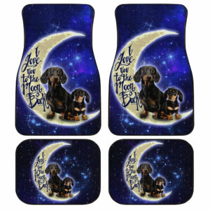 Cute Dachshund Car Floor Mats Custom I Love You To The Moon And Back Galaxy Car Accessories Meaningful Gifts Idea