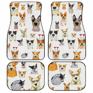 Cute Dog Face Pattern Car Floor Mats Custom Car Accessories