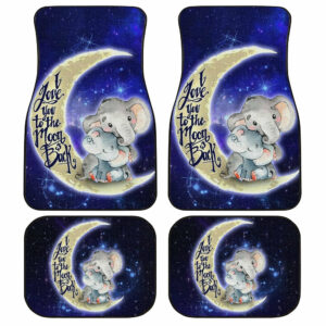 Cute Elephant Car Floor Mats Custom I Love You To The Moon And Back Galaxy Car Accessories Gifts Idea