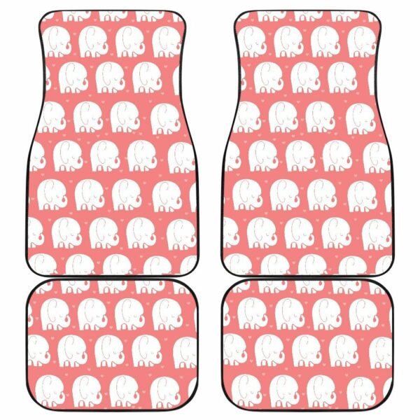 Cute Elephant Chibi Funny in pink theme Car Floor Mats 191021