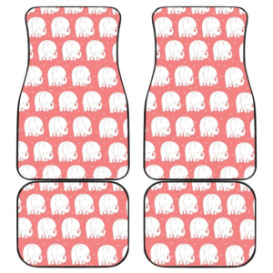 Cute Elephant Chibi Funny in pink theme Car Floor Mats