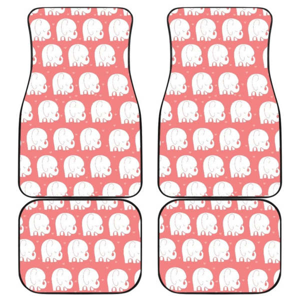 Cute Elephant Chibi Funny in pink theme Car Floor Mats