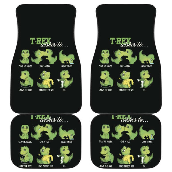 Cute Green T-Rex Dinosaur CarFloor Mats 191021