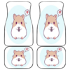 Cute Hamster Chibi in white theme Car Floor Mats 191021