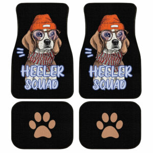 Cute Orange Hat Beagle Car Floor Mats Custom Car Accessories Gift Idea For Beagle Lovers