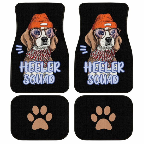 Cute Orange Hat Beagle Car Floor Mats Custom Car Accessories Gift Idea For Beagle Lovers