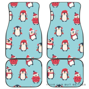 Cute Penguin Christmas  Design Pattern Front And Back Car Mats 045109 T1120