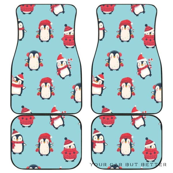 Cute Penguin Christmas  Design Pattern Front And Back Car Mats 045109 T1120