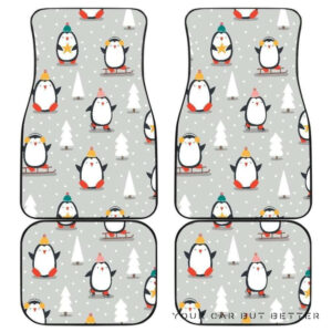 Cute Penguin Christmas Pattern Front And Back Car Mats 045109 T1120