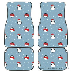 Cute Penguin Christmas Snow Pattern Front And Back Car Mats 045109 T1120