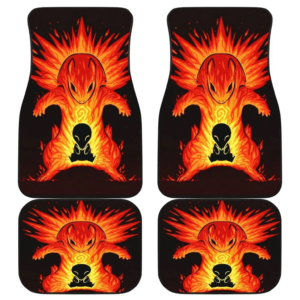 Cyndaquil And Typhlosion Pokemon in black theme Car Floor Mats 191021