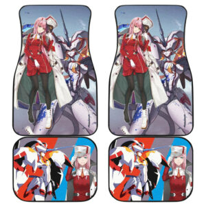 Darling In The Franxx Anime Captain Zero Two And The Strelitzia Together Car Floor Mats