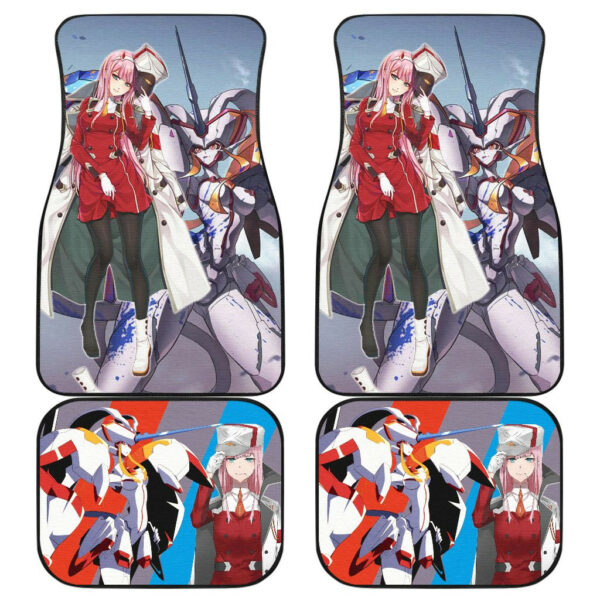 Darling In The Franxx Anime Captain Zero Two And The Strelitzia Together Car Floor Mats