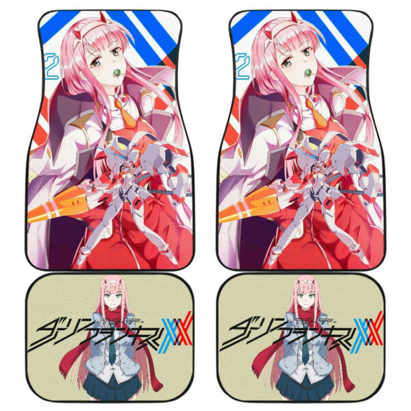 Darling In The Franxx Anime Captain Zero Two Eating Candy Car Floor Mats