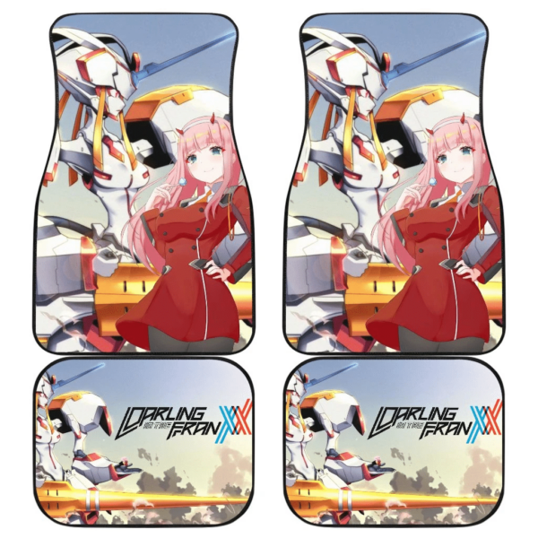 Darling In The Franxx Anime Zero Two And Strelitzia Darling In Battle Sunset Sky Car Floor Mats