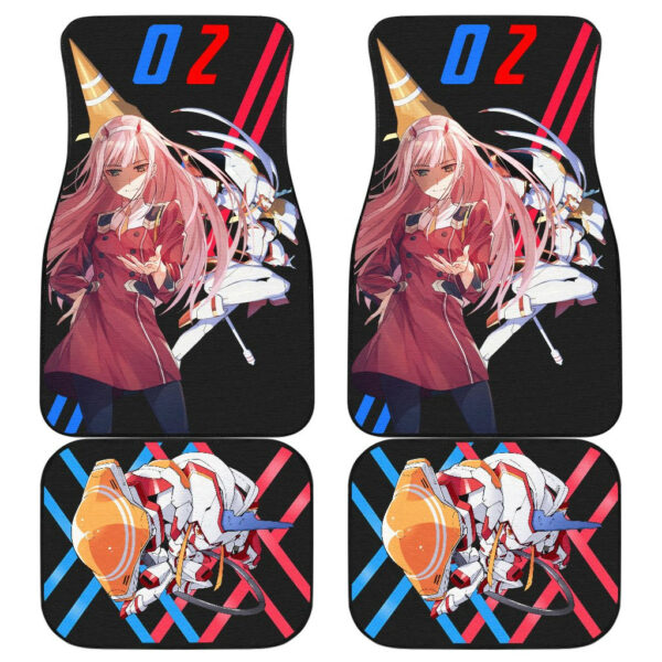 Darling In The Franxx Anime Zero Two And Strelitzia XX Red Blue Car Floor Mats