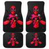 Deadpool Heart Hand Sign in dark theme Car Floor Mats 191021