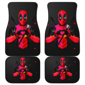 Deadpool Heart Hand Sign in dark theme Car Floor Mats 191021