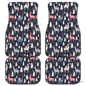 Deers Winter Christmas Pattern Front And Back Car Mats 045109 T1120