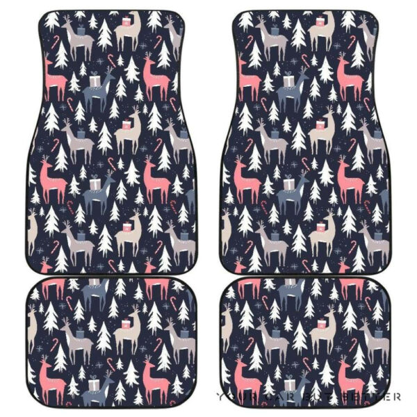 Deers Winter Christmas Pattern Front And Back Car Mats 045109 T1120