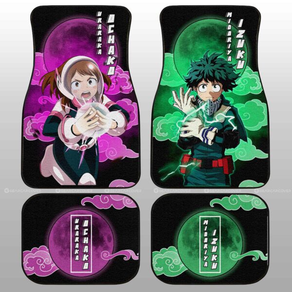 Deku And Uraraka Car Floor Mats Custom My Hero Academia Anime Car Accessories