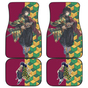 Demon Slayer Anime Car Floor Mats – Cool Tomioka Giyuu With His Sword Cloak Color Pattern Car Mats