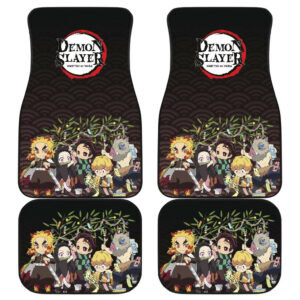 Demon Slayer Anime Car Floor Mats – DS Cute Chibi Characters New Year Artwork Car Mats