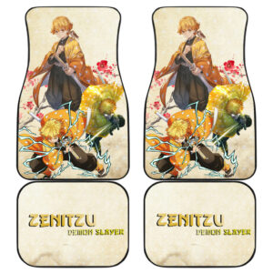 Demon Slayer Anime Zenitsu Lightning Breath Power Fighting Moments Car Floor Mats