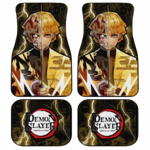 Demon Slayer Zenitsu Car Floor Mats Custom Face Anime Car Accessories