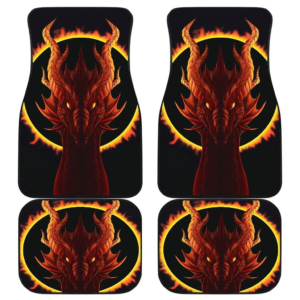 Dragon Head Fire Drake in black theme Car Floor Mats 191021